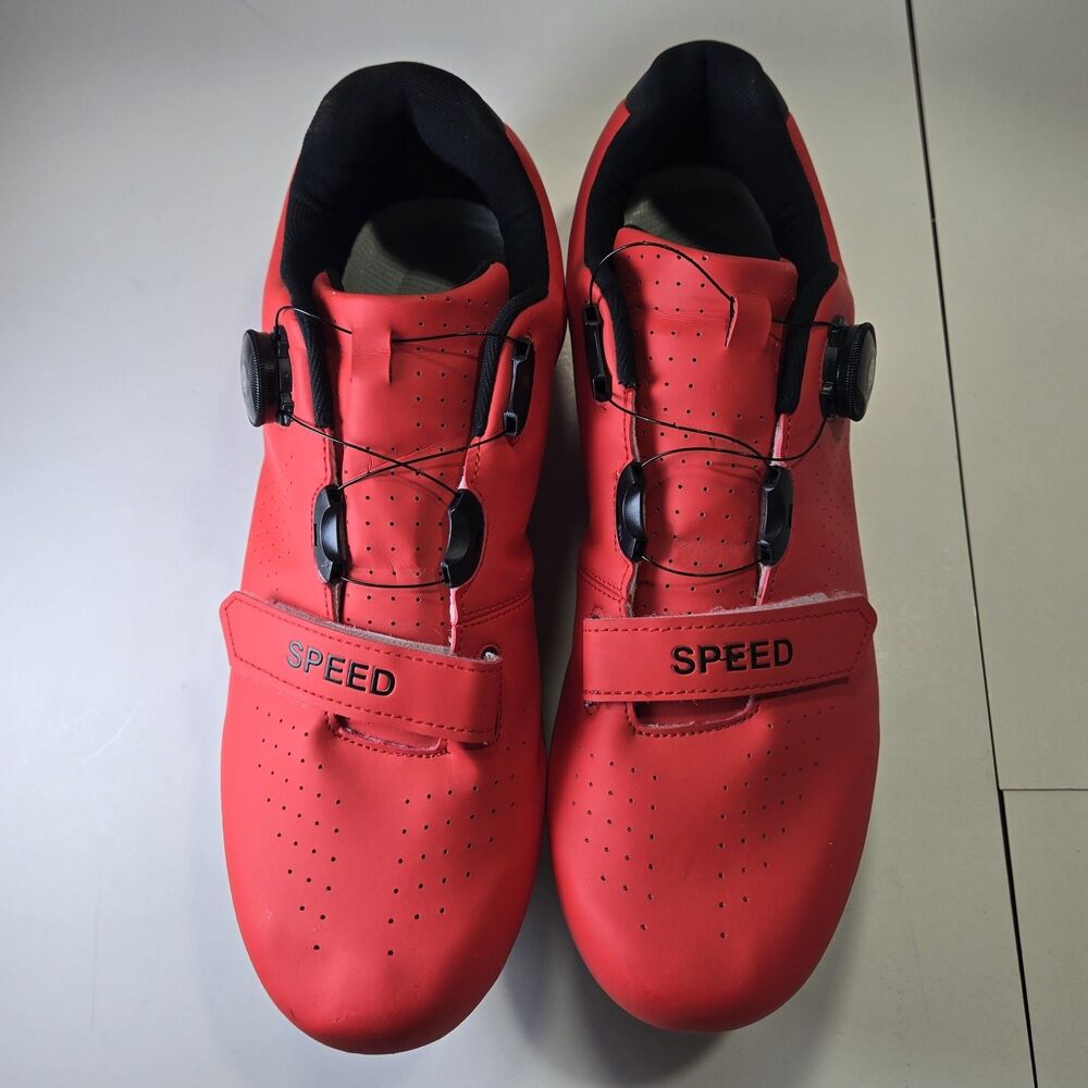 SPEED Road Cycling Shoes Size 46 EU Red Mens US 12 Peloton Look Delta Cleats